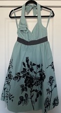 Anthropologie Stemmed Sweetbriar Dress by Nathalie Lete Blue Floral Halter Sz0