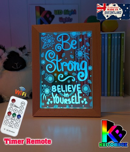 BE STRONG AND BELIEVE PERSONALISED 3D LED Night Light 7 Colour Change Room Lamp - Picture 11 of 12