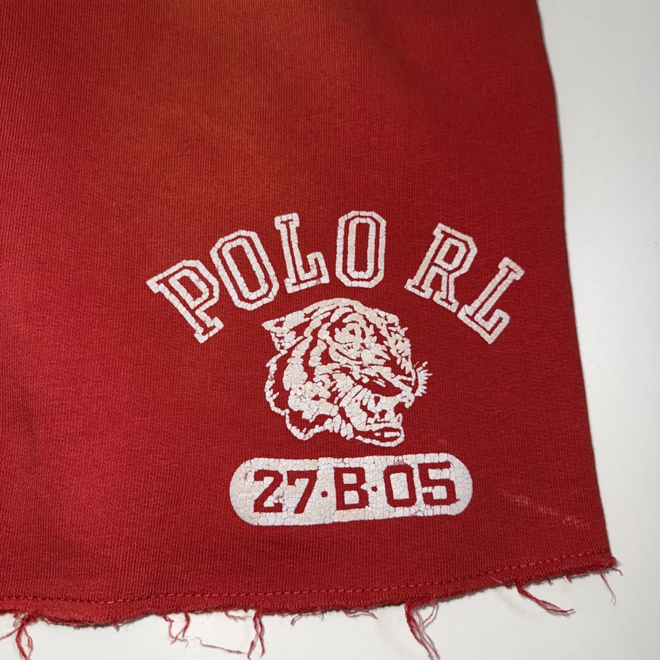 Polo Ralph Lauren Sweat Shorts Men’s Large Red Faded Tiger Logo - Image 3 of 4