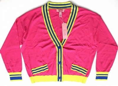 Victor Glemaud Bright Pink Cardigan Lightweight Sweater, Womens 1X