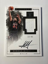 2016-17 Impeccable Elegance 16/49 Nikola Mirotic Jersey On Card Auto