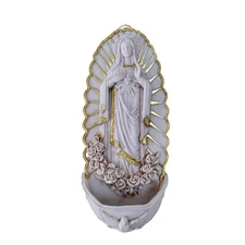 Catholic Wall Decor Holy Water Font Virgin Guadalupe Statue Resin Home Altar