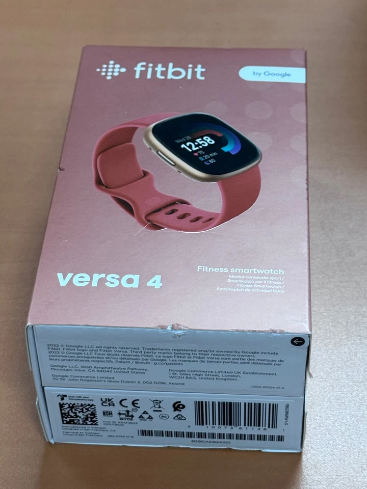 Fitbit Versa 4 Smartwatch 24mm Copper Rose Aluminum/Pink Sand Band NEW IN BOX - Image 4 of 4