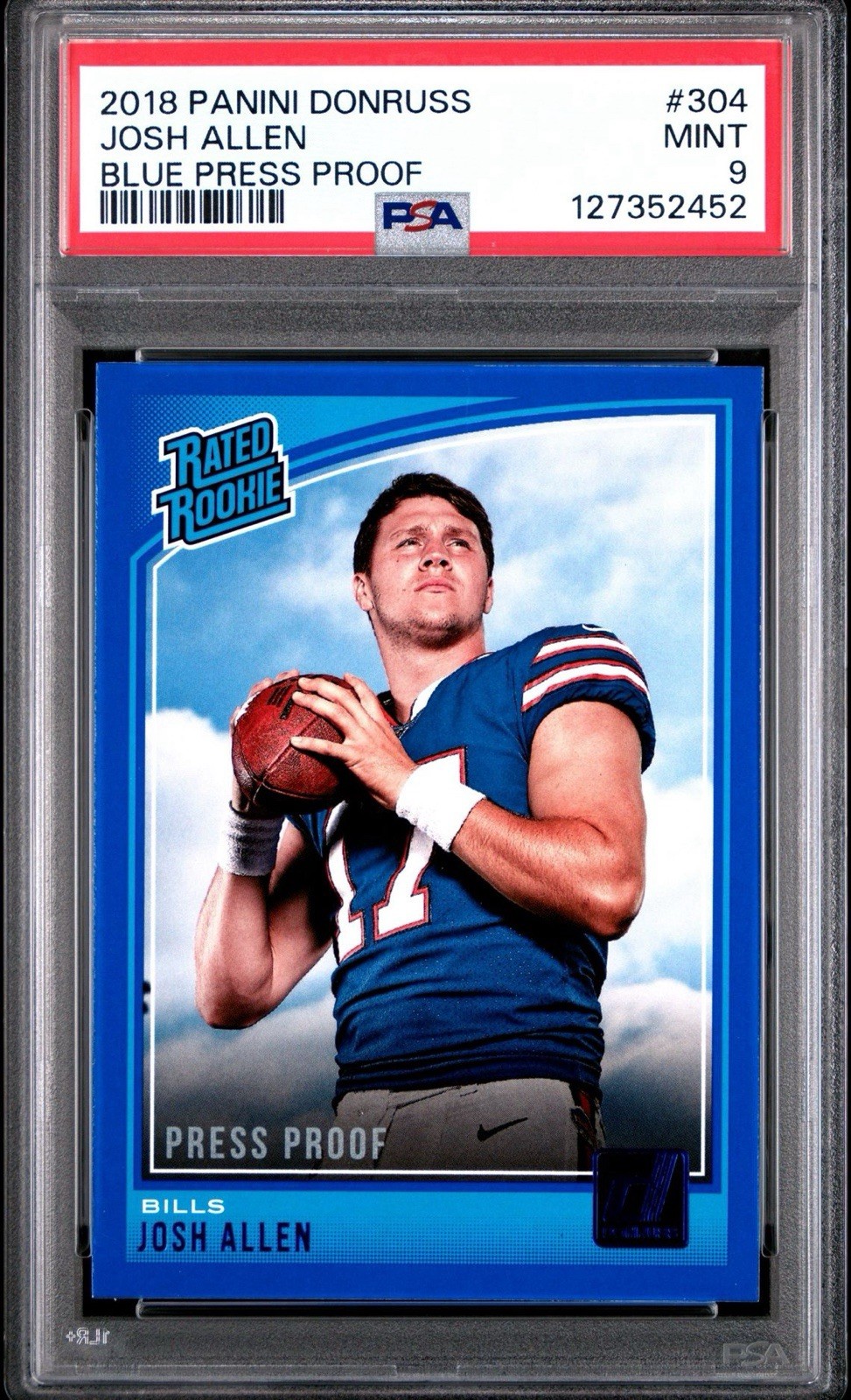 2018 Panini Donruss - Rated Rookie Josh Allen #304 Press Proof Blue (RC)