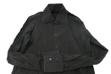 Gucci Made in Italy Men’s Black Pinstripe Button Front Dress Shirt Size 39 15.5