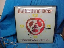 1963 Orig BALLENTINE BEER Advertising ILLUMINATED PAM WALL CLOCK Runs Good
