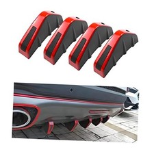 4pcs Car Lower Bumper Lip Diffuser, Anti-Crash Accessories Red Edge/Black Cover