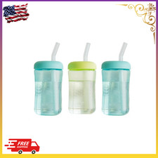 3-Pack 7oz Toddler Squeeze Sip Straw Cups Silicone Transition