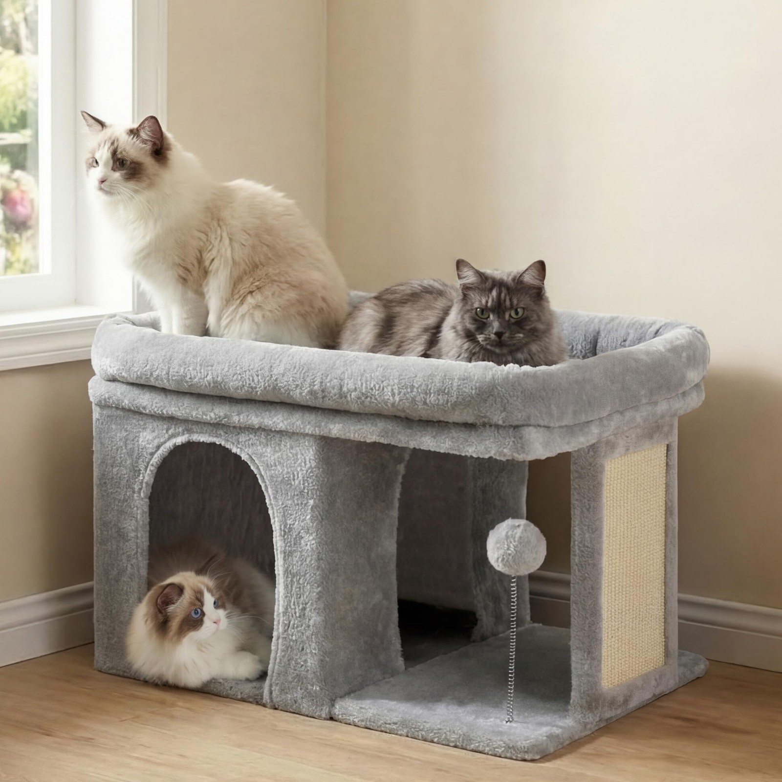 Tiragraffi Albero per Gatti 35 cm con Cuccia
