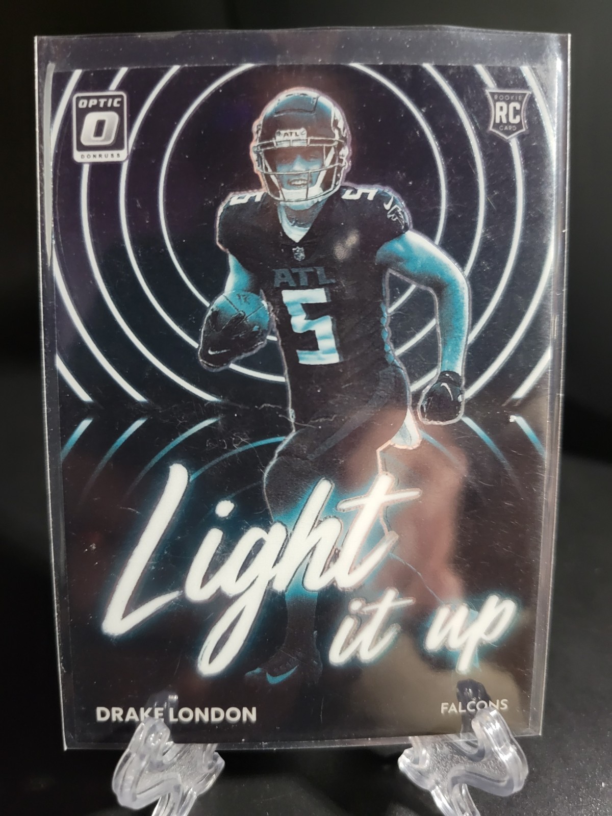 2022 Panini Optic- Rookies Drake London Light It Up #LU-14 (RC) Falcons