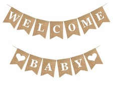 Pre-Strung Baby Shower Backdrop Gender Reveal Welcome Banner Party Decor