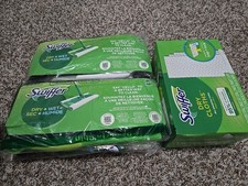 2 PC - LOT Swiffer Sweeper Cleaner Dry Wet Mop Starter Kits Plus 52pk Dry Cloths