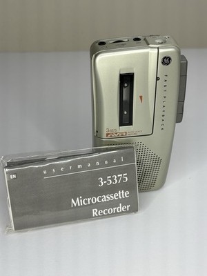GE 3-5375A Voice Recorder AVR Fast Playback Micro Cassette Tested With Manual