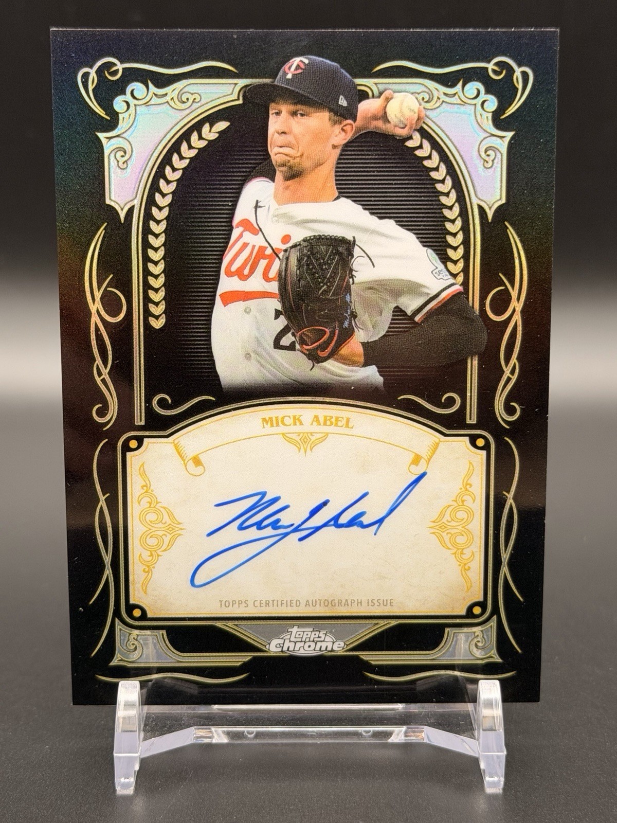 2026 Topps Chrome Baseball Mick Abel Ink Strokes Auto Twins