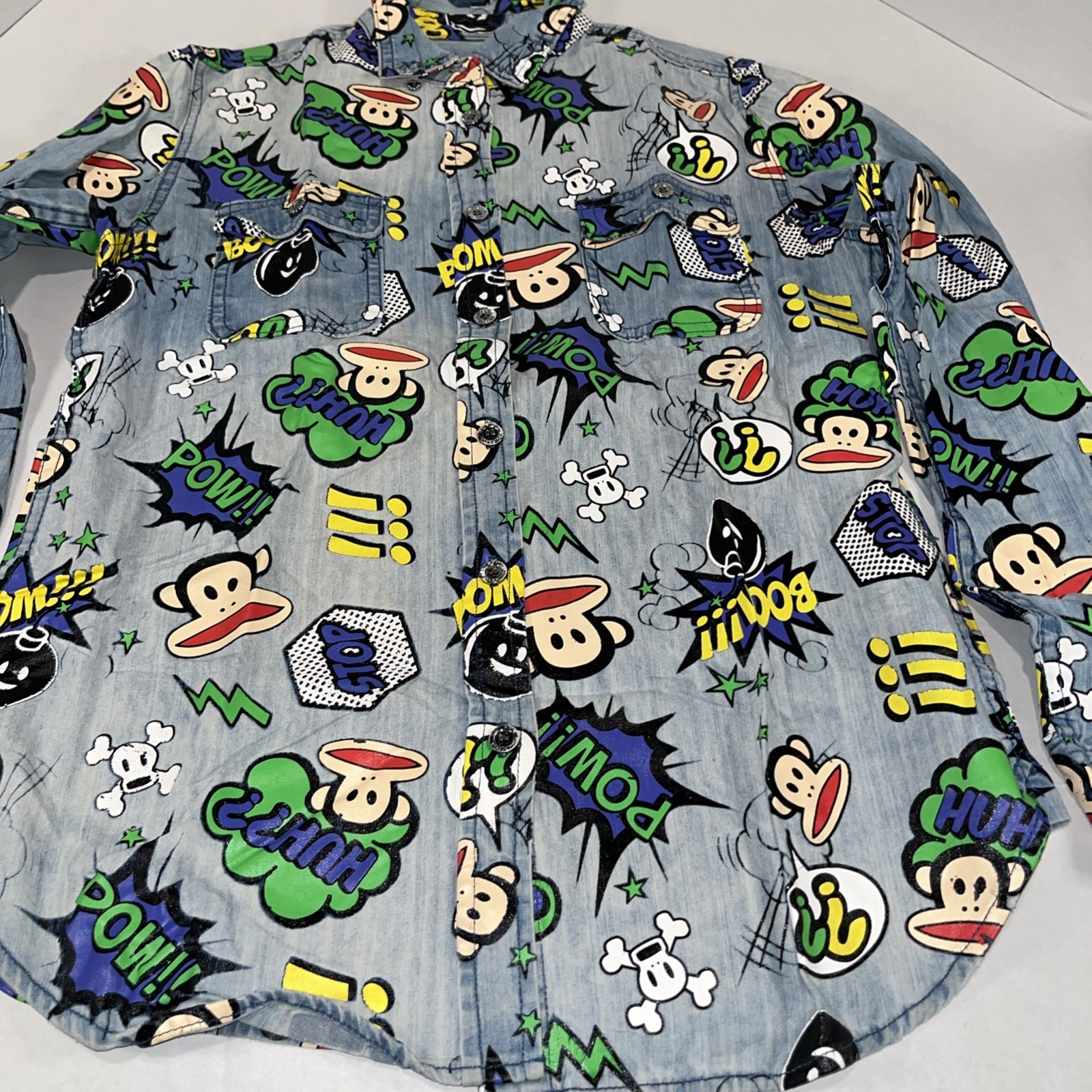 Paul Frank Julius Monkey Comic Print Button Up Sh… - image 3