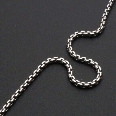 Sterling Silver 2.5mm Round Box Chain (Solid Links) 24