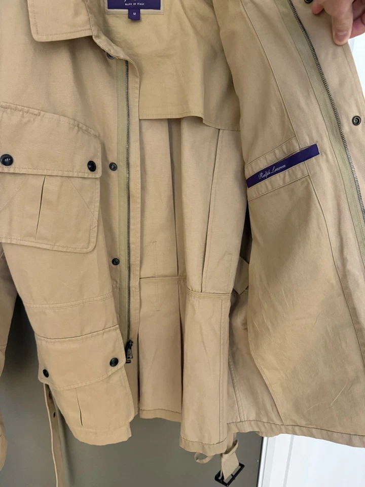 Jaqueta Ralph Lauren Roxa Etiqueta Masculina RARA Sarja Grantley 4 Bolsos Bronzeada Tamanho M - Imagem 3 de 4