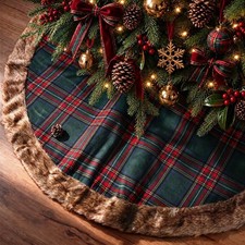 48 Inch Christmas Tree Skirt, Heritage Classic Dark Green 48 inch,