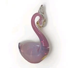 Vintage Murano Art Glass Alfredo Barbini Pink Swan Figurine Paperweight