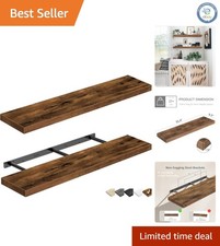 Heavy Duty Wall Mounted Floating Shelves - 2 Set of 35.4
