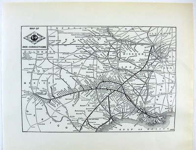 Texas & Pacific Railway - Original 1941 System Map. T&P Railroad