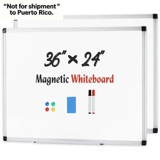 36 X 24 inches Set Of 2 Magnetic Dry Erase Board with Aluminum Frame
