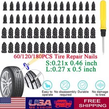 60PCS Car Vacuum Tire Repair Nail Rubber Screw Nails Screwdriver Tool Set w/Box