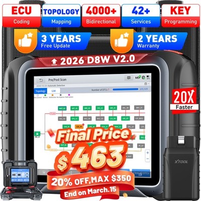 2026 XTOOL D8W Auto Full Diagnostic Tool Bi-Directional WIFI Scanner Topology 