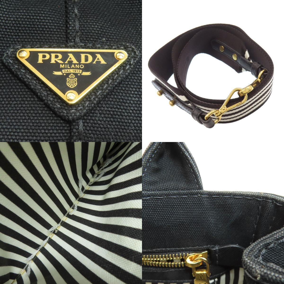 PRADA CANAPA Mini 2WAY Handbag Canvas Ladies Used from japan thumbnail 6