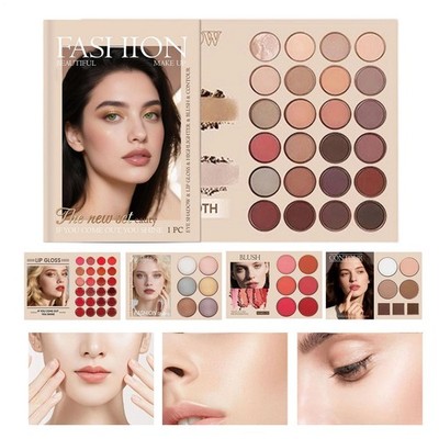 Make-up-Buch-Palette, 5-lagiges, glitzerndes, langanhaltendes, farbenfrohes Roug