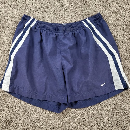 Nike Vintage Youth XL Navy Blue White Stripe Soccer Athletic Shorts 106957-410