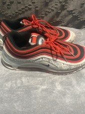 Nike Air Max 97 Red Black White Silver Men's Low Top Running Sneakers