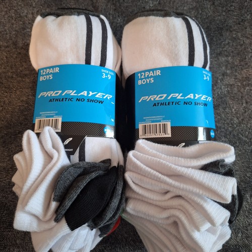 2 Pk Boys 24 Pairs Athletic No Show Socks 3-9 White Sooth Toe Seam Lightweight - Picture 5 of 7