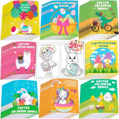 90shine 54PCS Easter Coloring Books for Kids-Egg Basket Stuffer Multi-color 