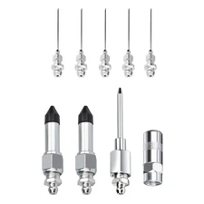 9Pcs Grease Needle Nozzle Kit for Precision Lubrication Maintenance with Adapter