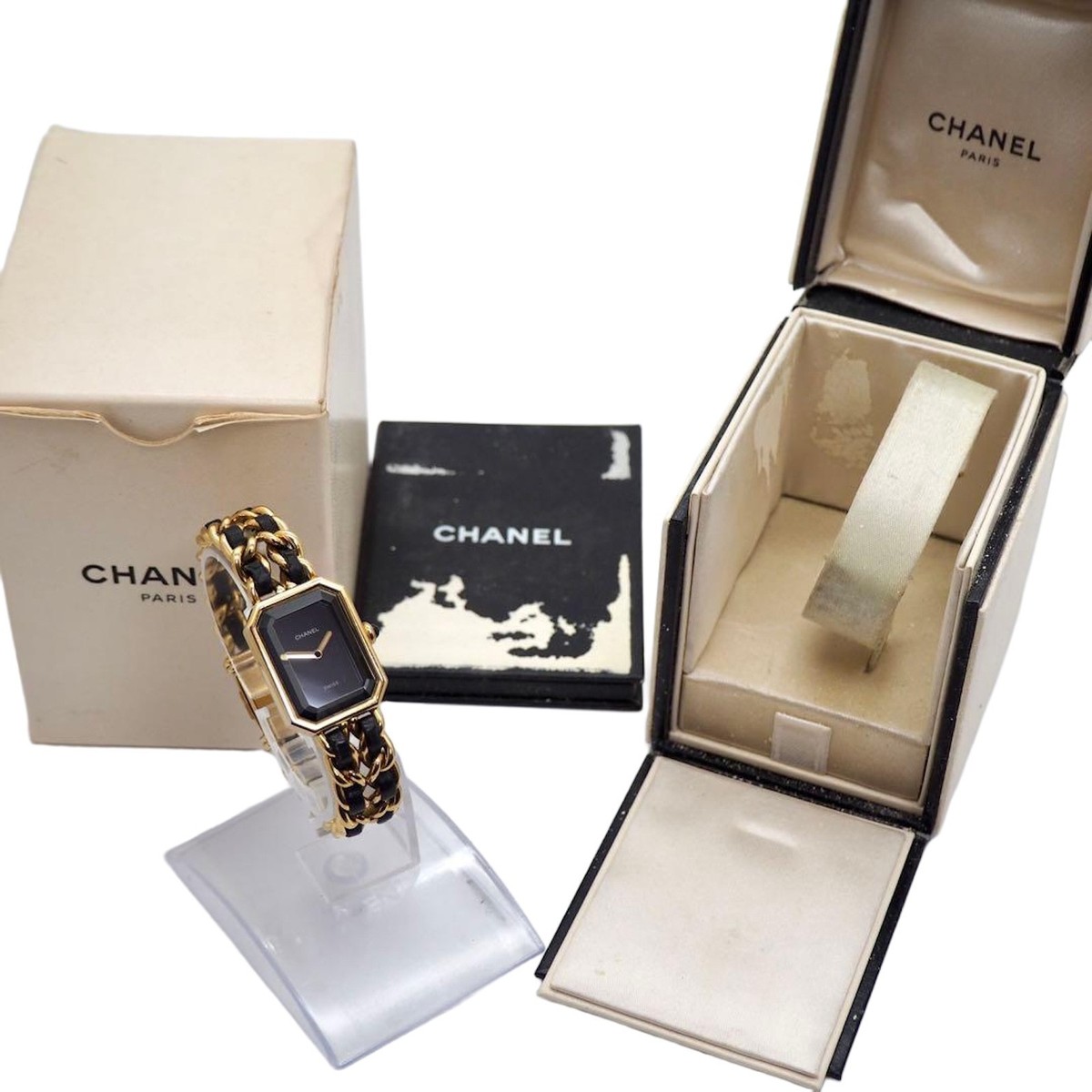 CHANEL Premiere M Watch H0001 Gold Leather w/ Box  display picture 1