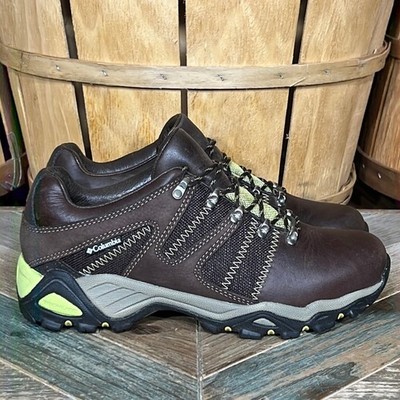 Columbia San Gil Low Brown Leather Waterproof Hiking Shoes Womens Size 7.5