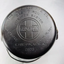 GRISWOLD  Cast Iron 2603 Dutch Oven NO. 7  TITE-TOP  Baster 2604 lid