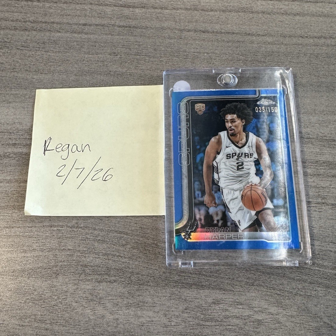 2025-26 Topps Chrome Dylan Harper Blue Refractor Rookie #252 /150 