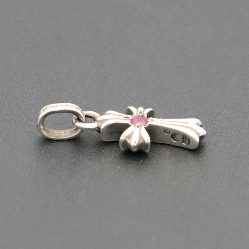 Chrome Hearts With Double Sided Ruby Baby Fat Cross Charm Chrome Hearts With Double Sided Ruby Baby Fat Cross Charm