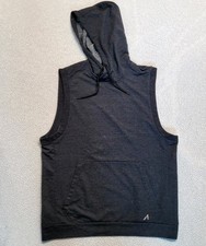 Alive Men's Sleeveless Gray Work Out Hoodie LARGE