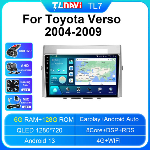 Apple CarPlay Android 13 Autoradio Radio GPS WIFI FM für Toyota Verso 2004-2009 - Bild 45 von 48