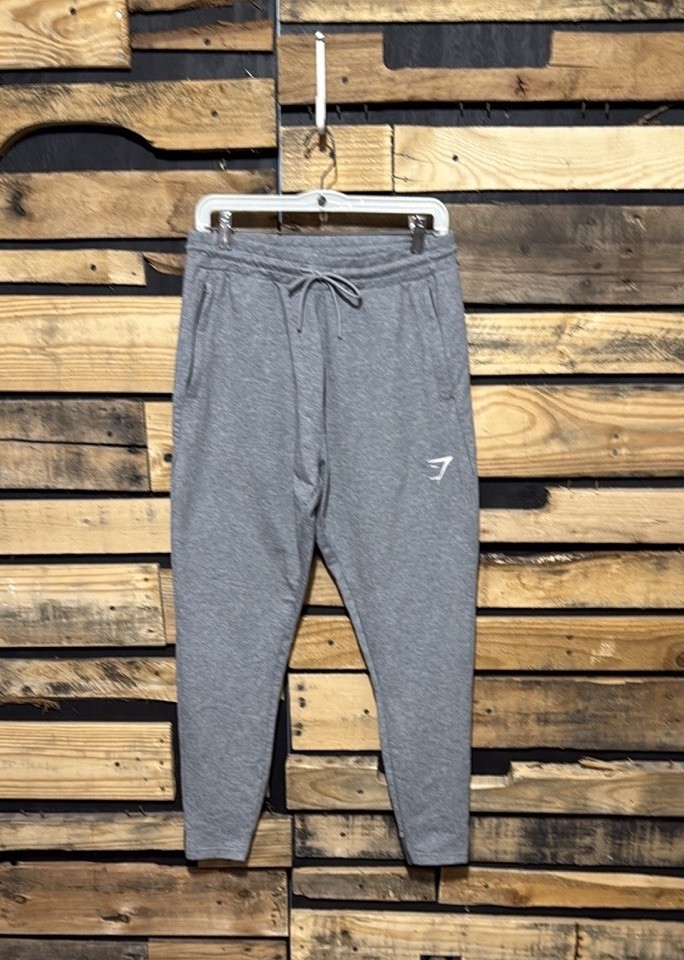 Gymshark Critical Zip Joggers for Men - Medium Gray Athletic Workout Pants GMBT 4252