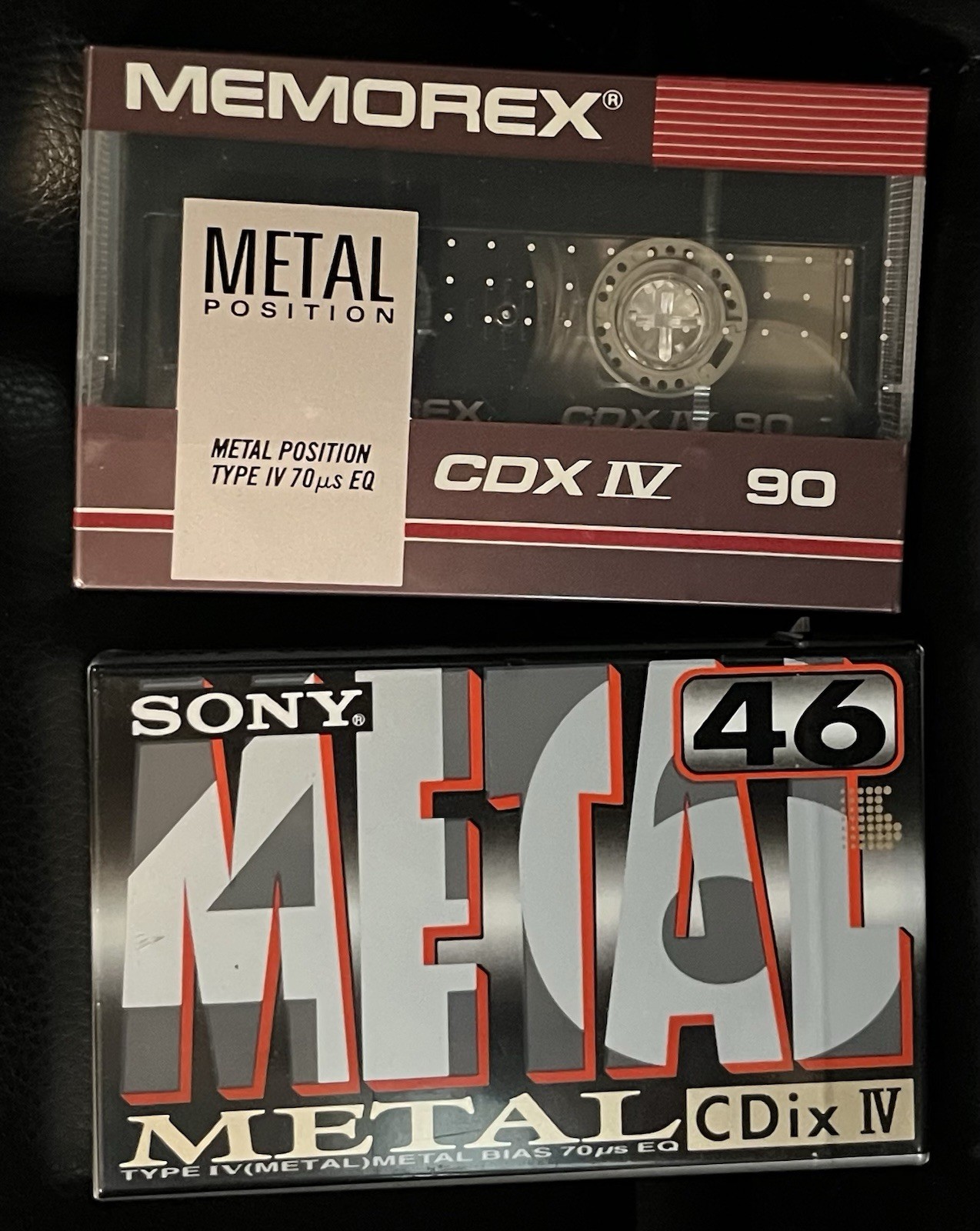 Sony and Memorex Type IV Metal, Factory Sealed NEW Cassette 