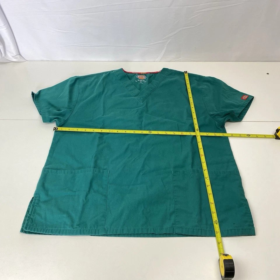 Blusa Médica Dickies Mujer M Mediana Sólida Verde Cuello en V Bolsillos Médicos Foto 2 de 4
