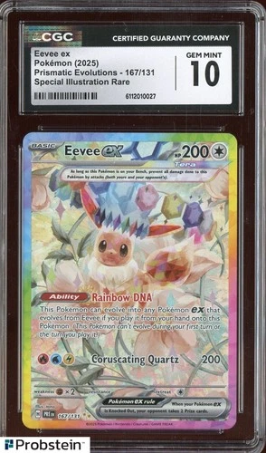 2025 Pokemon PRE EN Special illustration Rare #167 Eevee ex CGC 10 GEM MINT