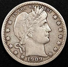 1909 S Barber Quarter! Nice condition!