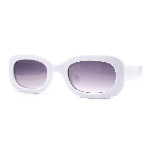 Girls Mod Narrow Rounded Rectangle Plastic Fashion Sunglasses - Picture 6 of 21