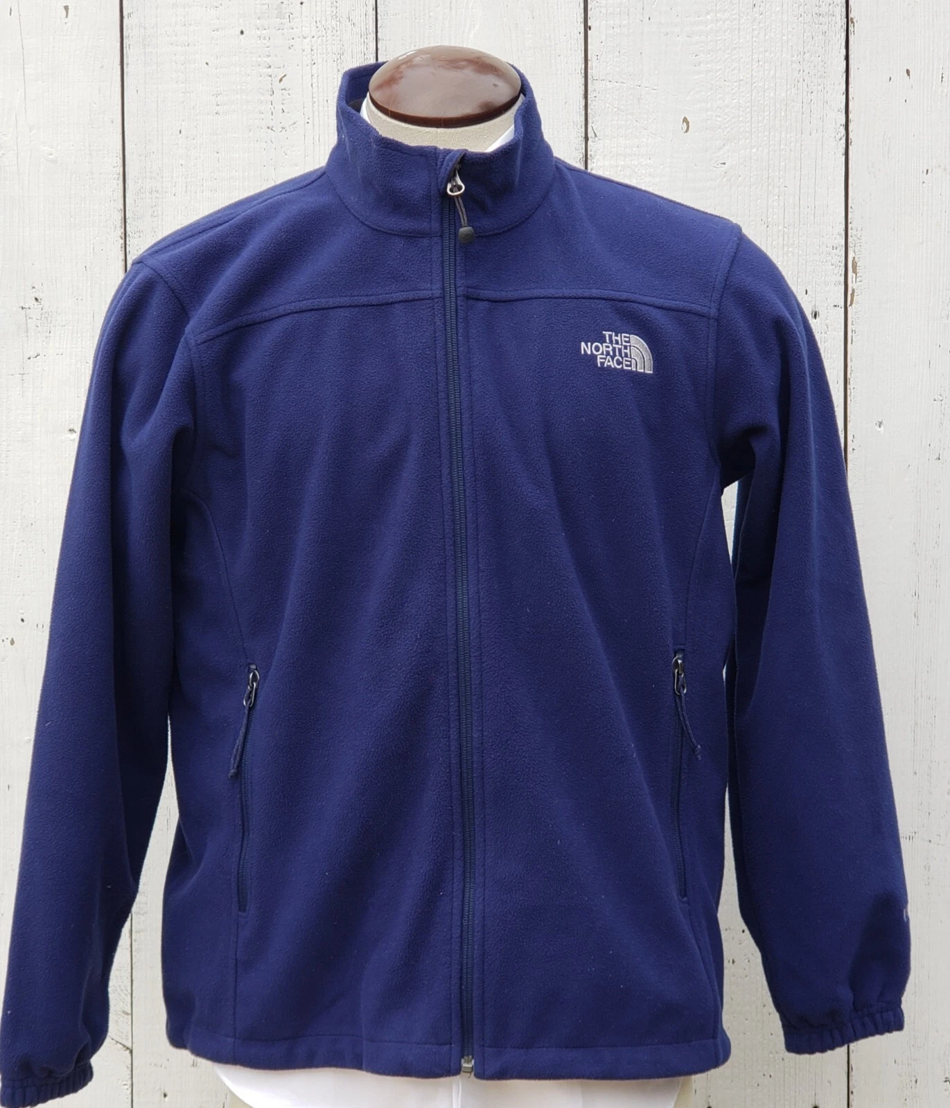 The North Face Men's Sz L Blue Fleece Jacket Zip-Up Pockets