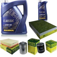 MANN-FILTER Inspektionspaket Mannol 6L Classic 10W-40 FüR Audi A6 2.4 2.8